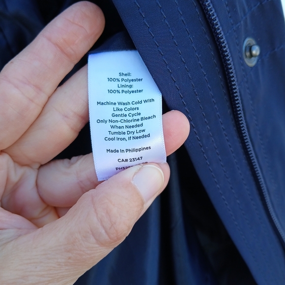 Talbots Anorek Jacket Wind Rain Navy - Picture 5 of 8